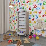 Kenzlife Sepetli Mutfak Dolabi Ruberu Crd 110X45x30 Banyo Oyuncak Camasir Beyaz 8 Li Sepet