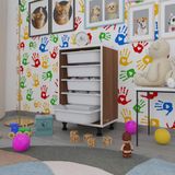 Kenzlife Sepetli Mutfak Dolabi Ruberu Cvz 074X45x30 Banyo Oyuncak Camasir Beyaz 5 Li Sepet