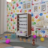 Kenzlife Sepetli Mutfak Dolabi Ruberu Cvz 086X45x30 Banyo Oyuncak Camasir Beyaz 6 Li Sepet