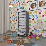 Kenzlife Sepetli Mutfak Dolabi Ruberu Gri 110X45x30 Banyo Oyuncak Camasir Beyaz 8 Li Sepet