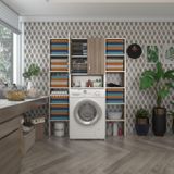 Kenzlife Sinemmaksduble Crd 180x126x30 cm Kapaklı Arkalıklı Raflı Çamaşır Makinesi Dolabı