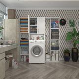 Kenzlife Sinemmega Byz 180x156x30 cm Banyo Kapaklı Arkalıklı Raflı Çamaşır Makinesi Dolabı