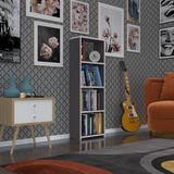 Kenzlife Süper Ga 120x40x19 cm 4 Katlı Tek Bölme Gri Kitaplık