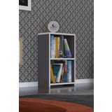 Kenzlife Süper Ga 60x40x19 cm 2 Katlı Tek Bölme Gri Kitaplık