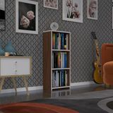 Kenzlife Süper Ga 90x40x19 cm 3 Katlı Tek Bölme Ceviz Kitaplık