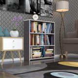Kenzlife Süper Ga 90x80x19 cm 3 Katlı Tek Bölme Gri Kitaplık