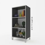Kenzlife Tuğçe Gri 88x60x20 cm Kitaplık