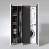 Kenzlife Yaromira Çamaşır-Kurutma Makinesi Sol Gri Banyo Dolabı