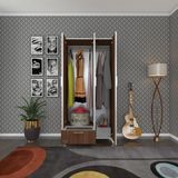 Kenzlife Yasemin 168x80x42 CM 3 Kapaklı Kapılı Çekmeceli Kahverengi Gardrop