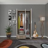 Kenzlife Yasemin 168x80x42 CM 3 Kapaklı Kapılı Çekmeceli Krem Gardrop