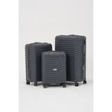 Keo-Plus Gri 3 Lü Set Silikon Kırılmaz Pp Valiz - Çok Renkli