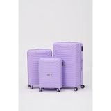 Keo-Plus Lila 3 Lü Set Silikon Kırılmaz Pp Valiz - Çok Renkli
