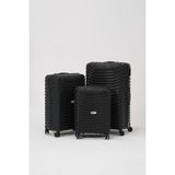 Keo-Plus Siyah 3 Lü Set Silikon Kırılmaz Pp Valiz - Çok Renkli