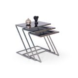 Keops Zigon Sehpa, Gümüş Metal Ayaklı Füme Ayna