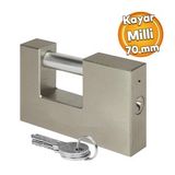 Kepenk Isyeri Kapisi Kilidi Yassi Kayar Milli Saten Asma Kilit Kapi Emniyet 70 Mm 3 Anahtarli Metal