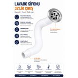 KEPEZ Körüklü Lavabo Sifonu Lavabo Gider Borusu Hortumu Sağlam Dayanıklı Standart Ürün
