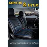 Kepmorpho Audi A4 Serisi Lüx Deri Ön Arka Takım Elit Serisi Siyah Mavi Oto Koltuk Kılıfı