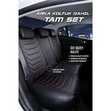 Kepmorpho fiat Albea Lüx Oto Koltuk Kılıfı Ön Arka Takım (Antalya) Siyah Kırmızı - Siyah - Kırmızı