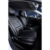 Kepmorpho peugeot 206 Lüx Oto Koltuk Kılıfı Ön Arka Takım Eagle Serisi Siyah Beyaz - Siyah - Beyaz