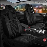 Kepmorpho Renault Clio 4 Lüx Full Deri Oto Koltuk Kılıfı Ön Arka Takım (Giydirme Tip) Tam Siyah