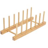 Kepuarm 1 Adet Bambu Bulmaca Depolama Rafı, Tabaklar, Bardaklar, Kaseler, Tabak, Kesme Tahtası, Kurutma Rafı Standı Süzgeç, Mutfak Dolabı Düzenleyici (1 ADET Bambu)