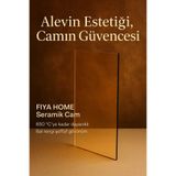 Kera Glass 27.5 x 29.5 Yüksek Isıya Dayanıklı Şömine Kuzine Soba Camı 4 mm - Seramik Cam (Bal Rengi, Şeffaf)