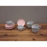 Keramika 12 Parça Çay Fincan Takımı Myra Gri Pembe - Gri - Pembe