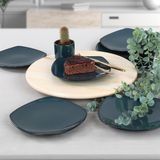 Keramika 22 cm 6 Adet Lapis Köşem Pasta Tabağı