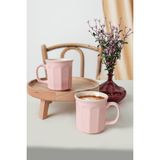 Keramika Açık Pembe/Krem Herakles Kupa 9 cm 6 Adet 550/030 - Renkli
