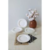 Keramika Beyaz Assos Pasta Tabağı 22 cm 6 Adet 006