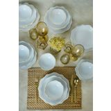 Keramika Beyaz Gold File Romeo 24 Parça 6 Kişilik Yemek Takımı