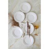 Keramika Beyaz Linda Pasta Tabağı 19 cm 6 Adet 006