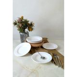 Keramika Beyaz Linda Yemek Tabağı 21 Cm 6 Adet 006