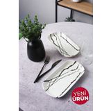 Keramika Beyaz Mermer Noyan Kayık Tabak 28 Cm 2 Adet 17951
