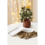 Keramika Beyaz Noyan Kayık Tabak 28 cm 2 Adet 006