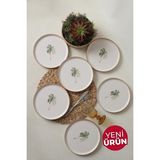Keramika Bronze Palmiye Nordic Pasta Tabağı 22 cm 6 Adet 22901 - Renkli