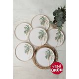 Keramika Bronze Palmiye Nordic Servis Tabağı 28 cm 6 Adet 22903 - Renkli