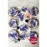 Keramika Brush Bloom 18 Parça 6 Kişilik Yemek Takımı