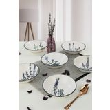 Keramika Çiçek Bahçesi 18 CM 6 Adet Yemek Tabağı