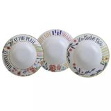 Keramika Çiçek Dekorlu Makarna Tabağı 26 Cm (4'Li Paket)