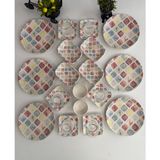 Keramika Cloros 24 Parça Kahvaltı Takımı 6 Kişilik Desenli Çok Renkli Stoneware Set