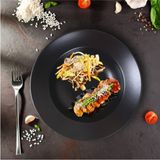 Keramika Delta Makarna Tabağı - Mat Siyah Seramik 26 cm Modern Tasarım