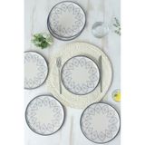 Keramika Floral Waves Nordic Pasta Tabağı 22 Cm 6 Adet 22669 Çok Renkli