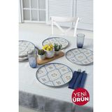 Keramika Floral Waves Nordic Servis Tabağı 28 cm 6 Adet 22668 - Renkli