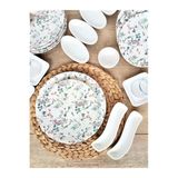Keramika Flowers Mat Beyaz Kahvaltı Takımı 33 Parça 6 Kişilik