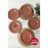 Keramika Kahverengi Bella Servis Tabağı 27 cm 6 Adet 605 - Renkli