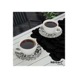 Keramika Kera 4 Parça Çay Fincan Seti 2 Kişilik Beyaz Seramik, TC048004F19596K2