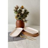 Keramika Krem Noyan Kayık Tabak 28 cm 2 Adet 030