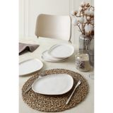 Keramika Mat Beyaz Tetra Pasta Tabağı 23 cm 6 Adet