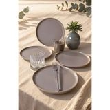 Keramika Mat Gri Nordic Pasta Tabağı 22 cm 4 Adet 995